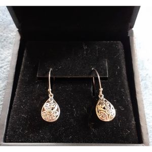 Nadri Sterling Silver Marcasite Teardrop Earrings